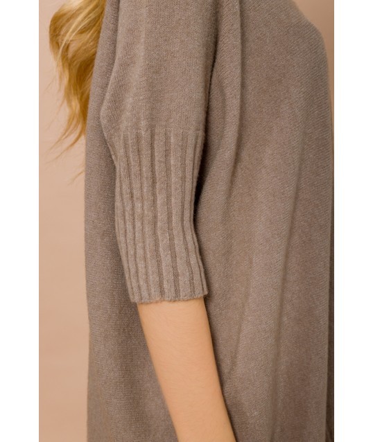 Maryley - Pull oversize à manches 3/4 et col bateau