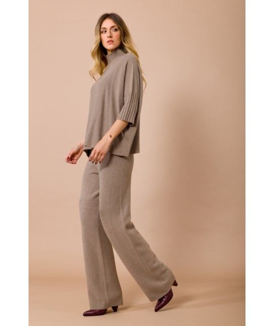 Maglia Oversize Con Collo Alto E Manica A 3/4 Maryley