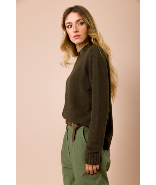 Maglia Girocollo Oversize Con Spacchetto Nel Centro Dietro Maryley