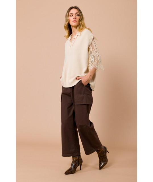 Maryley V-Neck Oversized Knitted Vest