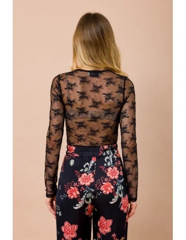 Body In Pizzo Girocollo Slim Fit Manica Lunga Maryley