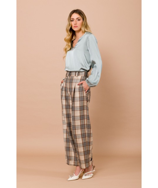 Maryley V-neck Viscose Satin Blouse