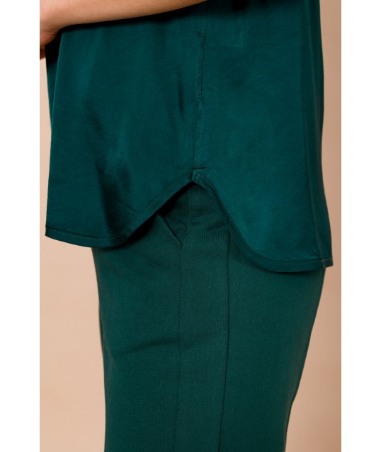 Maryley - Top en satin de viscose à col en V