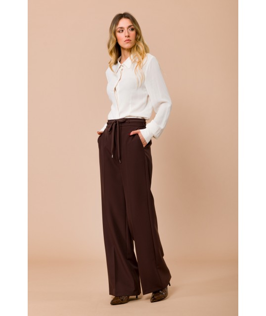 Palazzo Trousers With Elasticated Back And Drawstring Maryley