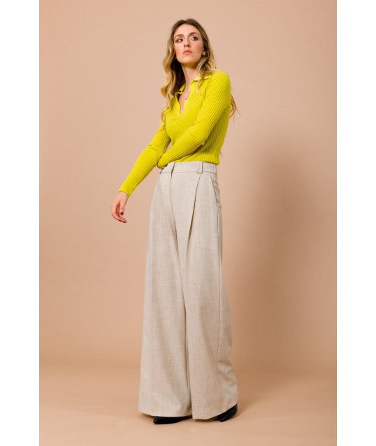 Pantalon Palace avec élastique et plis sur le devant Maryley