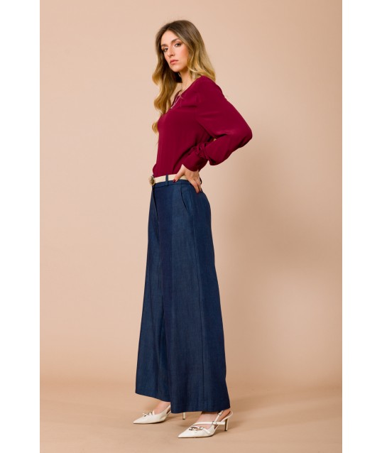 Maryley Palace Pantalon avec ceinture en daim