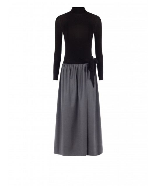 Piece Wheel Effect Long Dress With Knot On A Waist Rinascimento