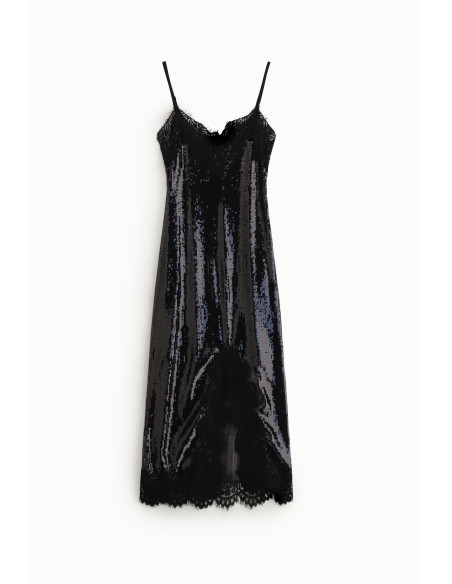 Midi Dress With Sequins And Thin Straps Dixie