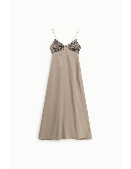 Robe midi avec bretelles et top pailleté Dixie