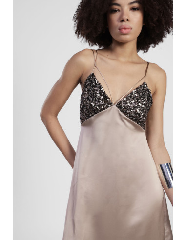Abito Midi Con Spalline E Top A Paillettes Dixie