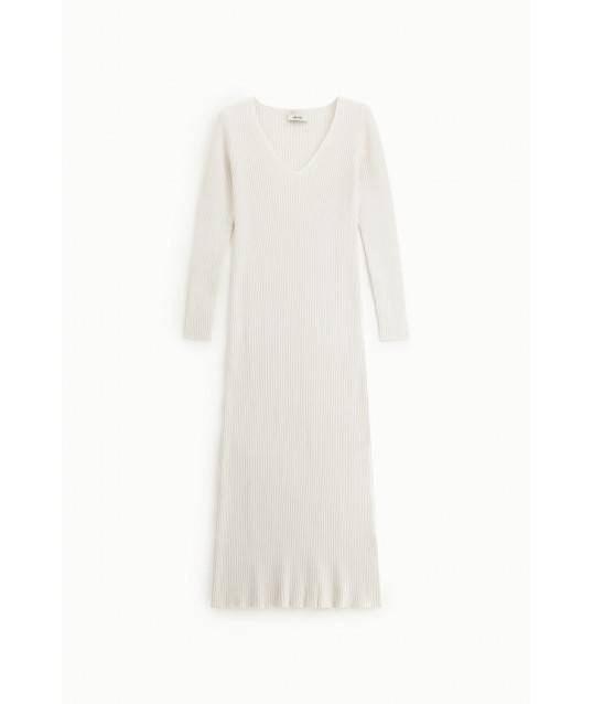 Dixie V-neck Ribbed Long Dress