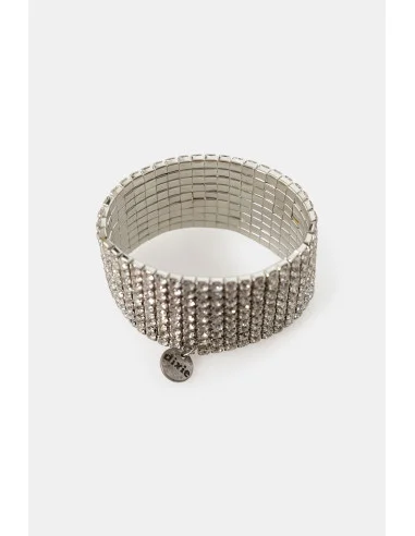 Bracciale Rigido Con Strass A Fascia Larga E Ciondolo Dixie