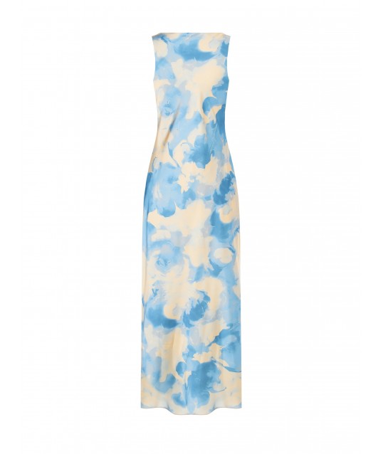 Rinascimento Shimmering Flower Satin Slip Dress
