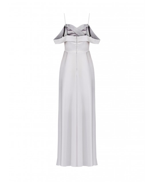 Rinascimento Satin Long Dress with Wheel