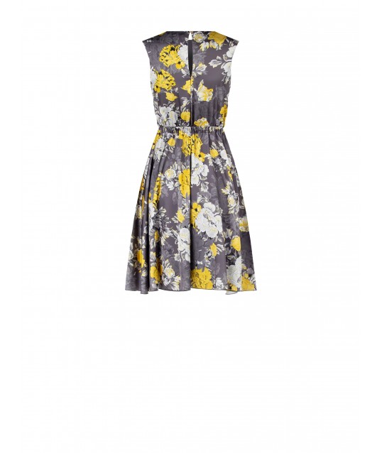 Rinascimento Flower Satin Short Sleeveless Dress