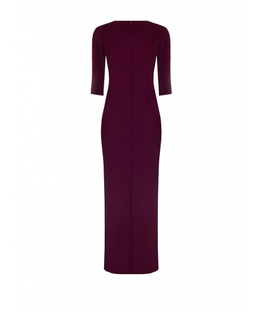 Abito Lungo A Tubino In Scuba Crepe Con Scollo A Cuore E Spalline Rinascimento