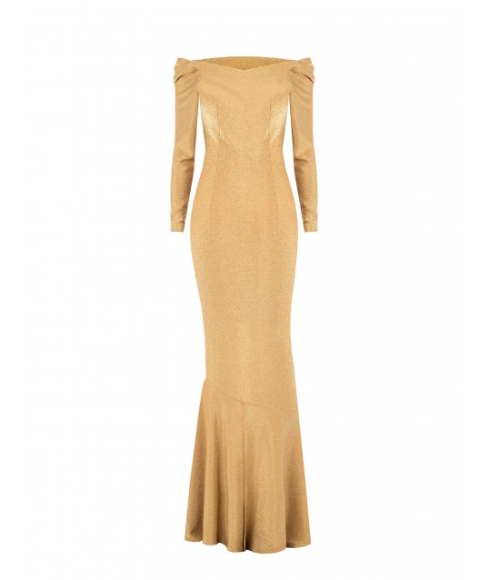 Rinascimento Long Lurex Ring Back Dress