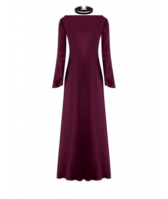 Robe longue en satin avec manches 3/4 Rinascimento