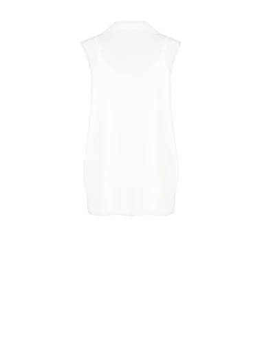 Top large asymétrique en satin avec encolure à anneaux et débardeur intégré Rinascimento
