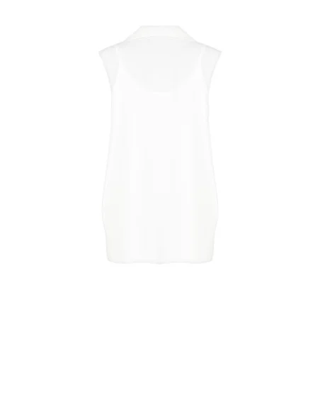 Asymmetrical Satin Wide Top With Ring Neckline And Integrated Tank Top Rinascimento