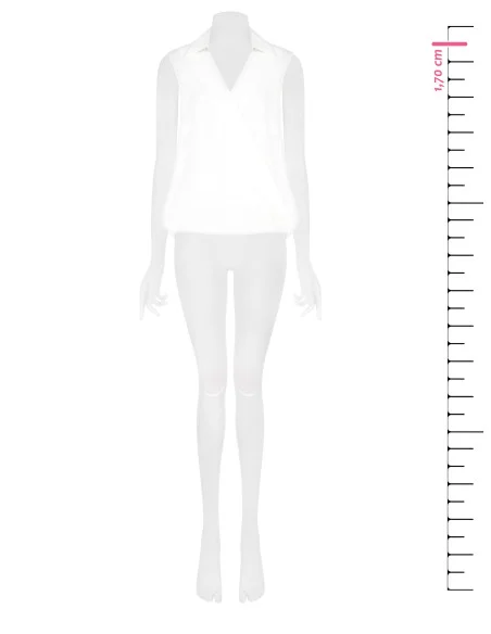 Asymmetrical Satin Wide Top With Ring Neckline And Integrated Tank Top Rinascimento