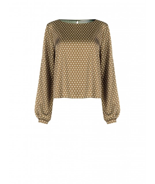Blouse large en satin à motif géométrique Rinascimento