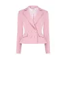 Rinascimento Technical Fabric Double-breasted Fitted Short Blazer Jacket