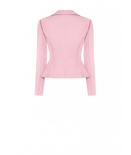 Rinascimento Technical Fabric Double-breasted Fitted Short Blazer Jacket