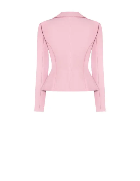 Rinascimento Technical Fabric Double-breasted Fitted Short Blazer Jacket
