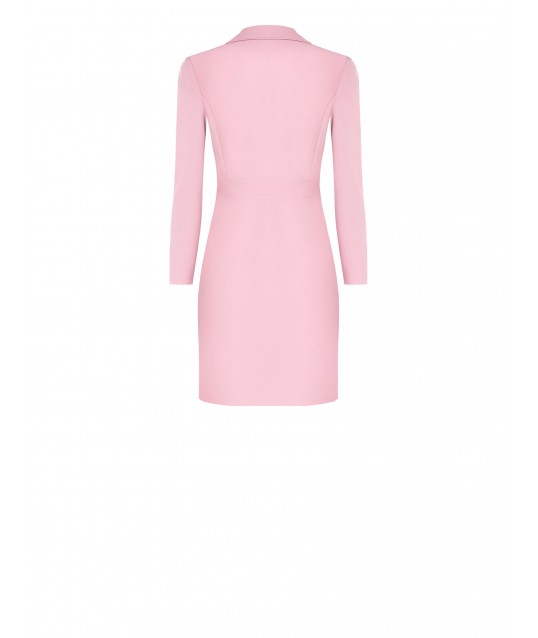 Long Blazer Jacket Effect Coat In Technical Fabric With Buckle Rinascimento