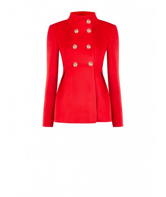 Manteau court structuré avec épaulettes et poches latérales Rinascimento