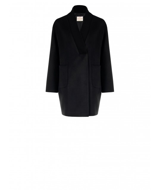 Velour Ovetto Manteau moyen avec encolure en tricot Rinascimento