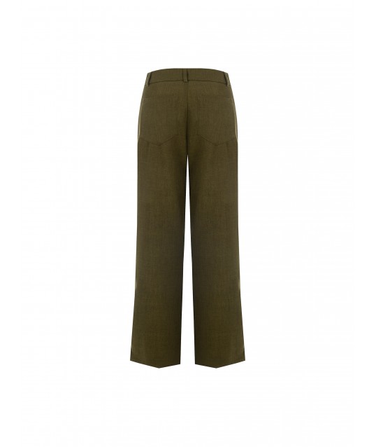 Pantaloni Dritti Cropped Con Tasche Frontali Rinascimento