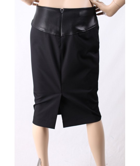 Skirt With Leather Insert D Diana Welsh
