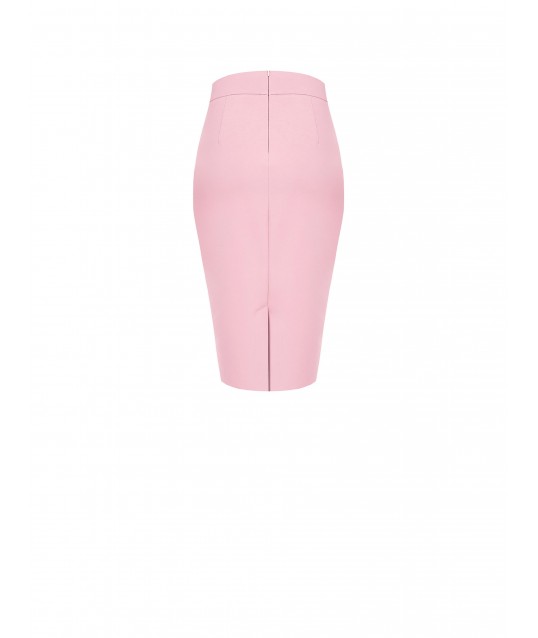 Technical Fabric Pencil Skirt With Back Slit Rinascimento