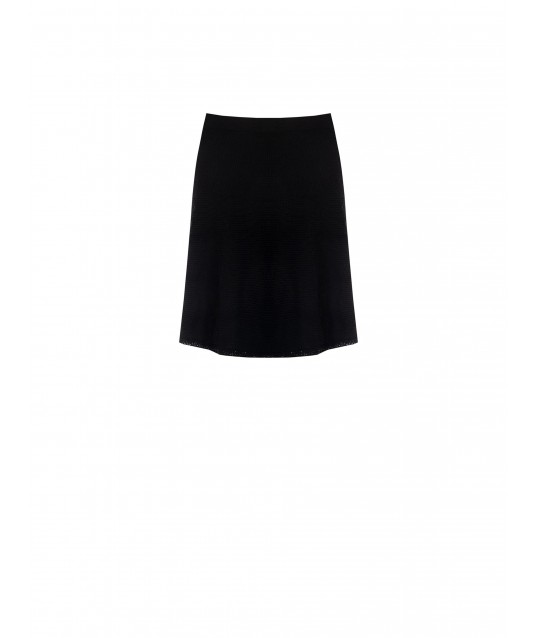 Jupe en tricot tissé avec ourlet orné de strass Rinascimento