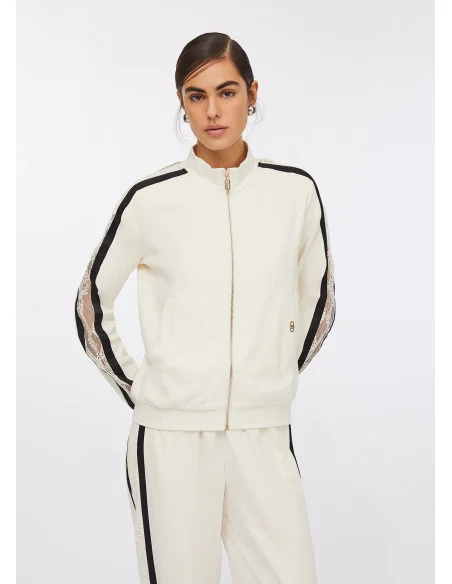 Felpa In Cotone Con Pizzo Liu Jo