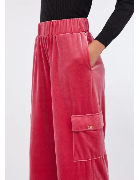 Pantaloni Jogging In Ciniglia Con Logo Liu Jo