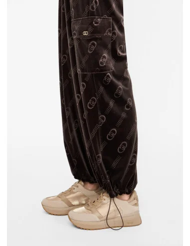 Pantaloni Jogging In Ciniglia Con Logo Liu Jo