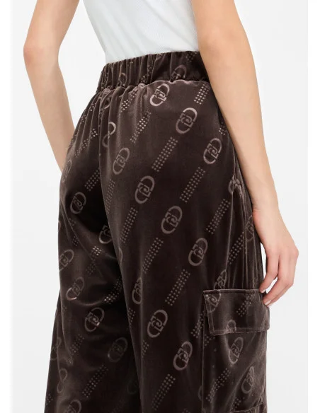 Pantaloni Jogging In Ciniglia Con Logo Liu Jo