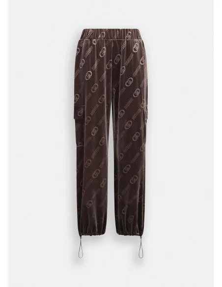 Pantaloni Jogging In Ciniglia Con Logo Liu Jo