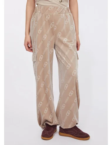 Pantaloni Jogging In Ciniglia Con Logo Liu Jo