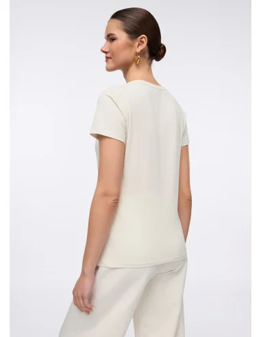 T-shirt Con Stampa Laminata Liu Jo
