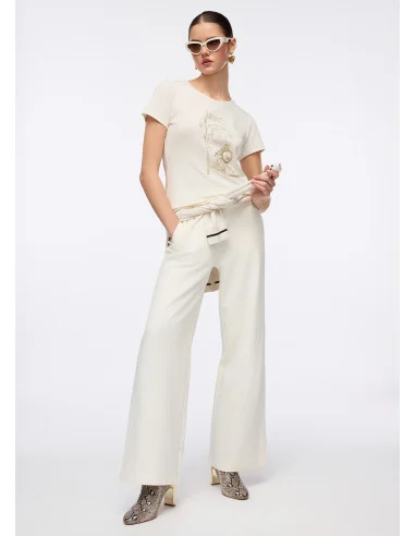 T-shirt Con Stampa Laminata Liu Jo