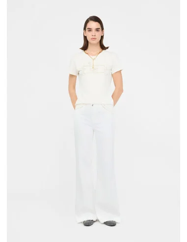 T-shirt Con Stampa Laminata Liu Jo