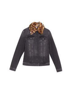 Giubbotto In Denim Con Pelliccia Sintetica Liu Jo