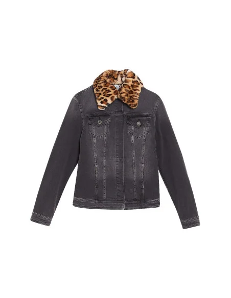Denim Jacket With Synthetic Fur Liu Jo