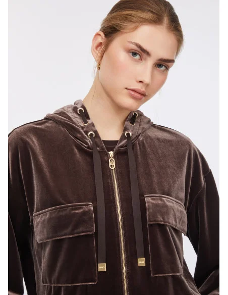 Felpa In Ciniglia Con Cappuccio Liu Jo
