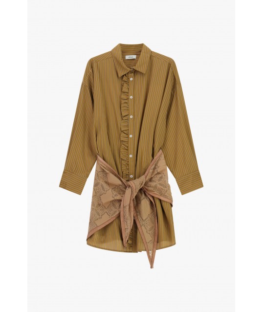 Short Striped Dress With Bow Tie Belt Dixie