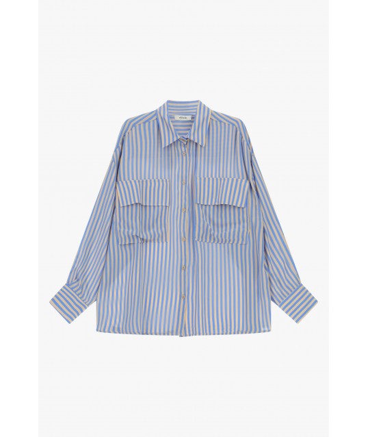 Oversize Striped Shirt With Front Pockets Dixie